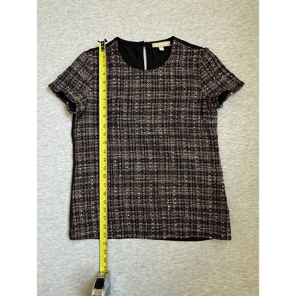 Women's Banana Republic Size XS Tweed Front Shirt Short Sleeve - Picture 3 of 9